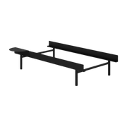 Black steel slatted base with 90cm bedside cabinet - Moebe