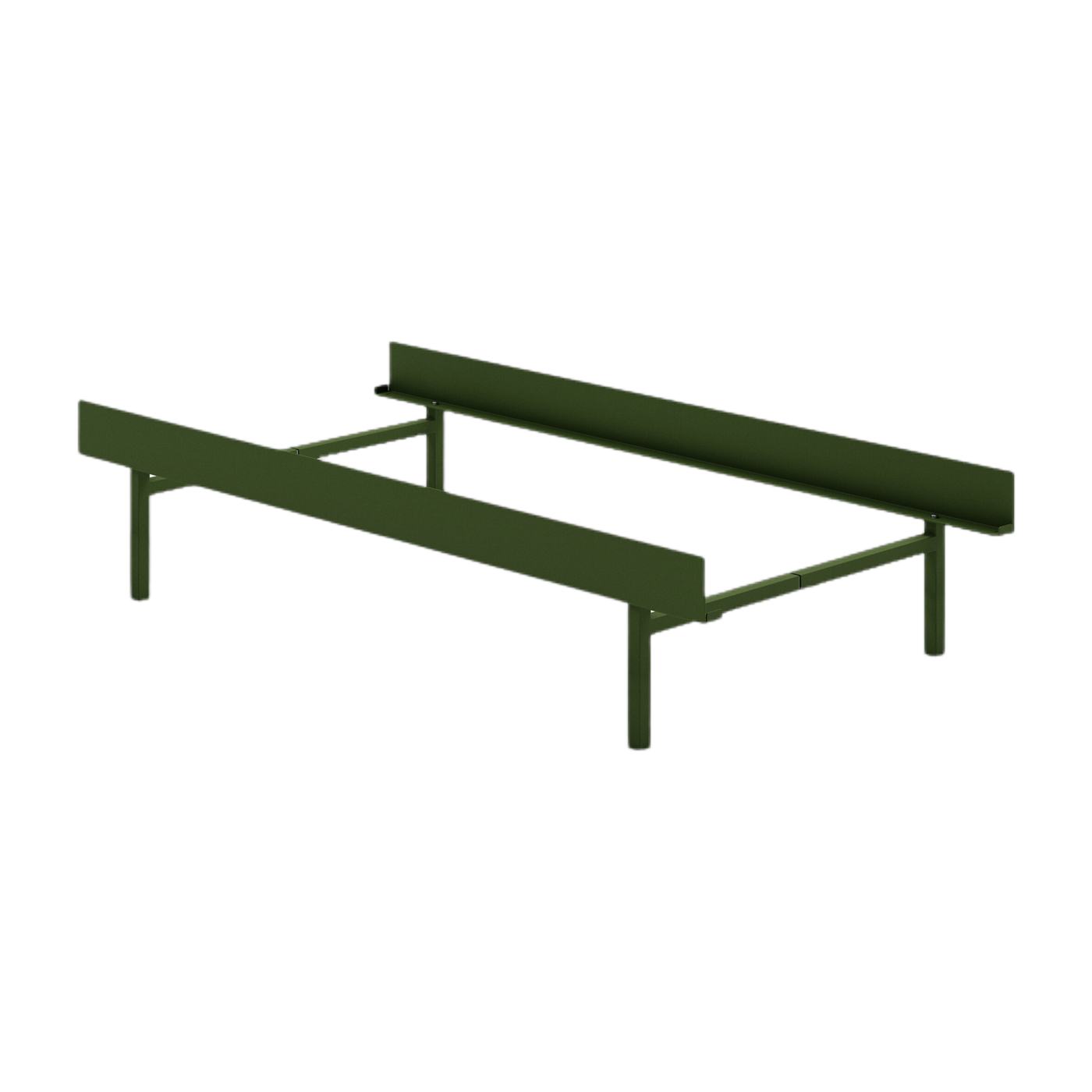 Somier de acero verde abeto sin lamas 90cm - Moebe