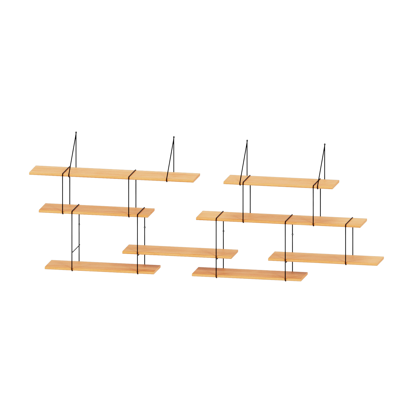 Estante de pared de madera de haya Link Duo - Studio Hausen