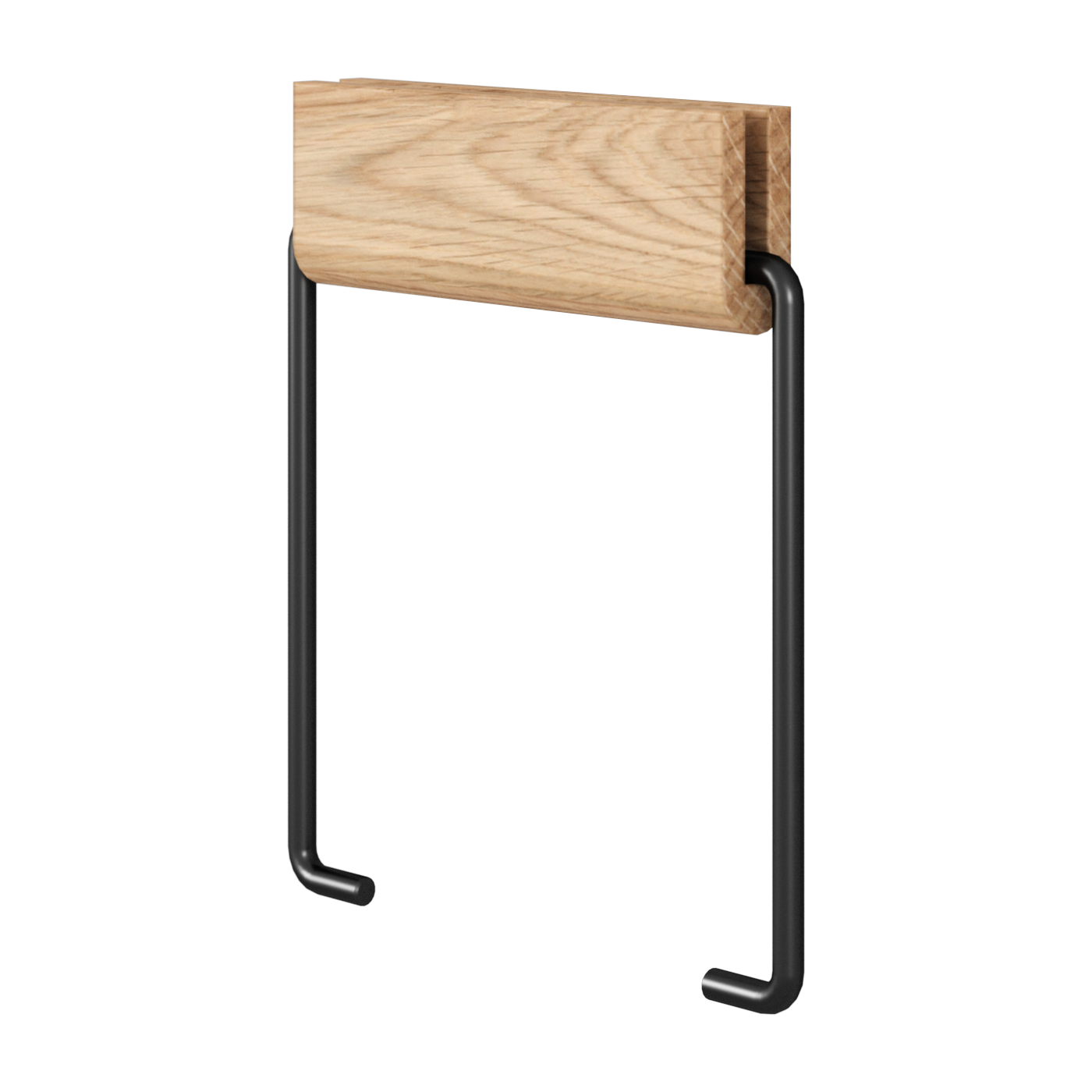 Portarotolo in rovere e acciaio 14x12x1, 5cm - nero Moebe