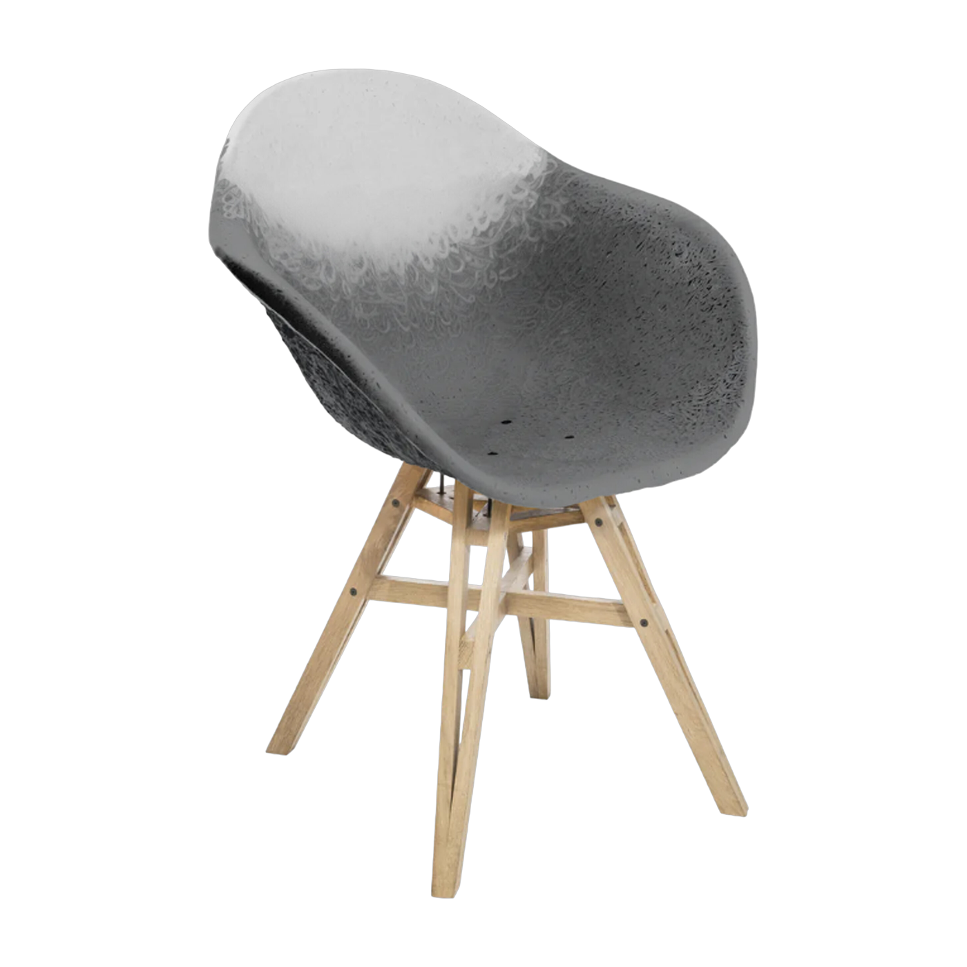 Chaise avec accoudoirs blanc cassé et anthracite Gravêne 6.7 - Maximum