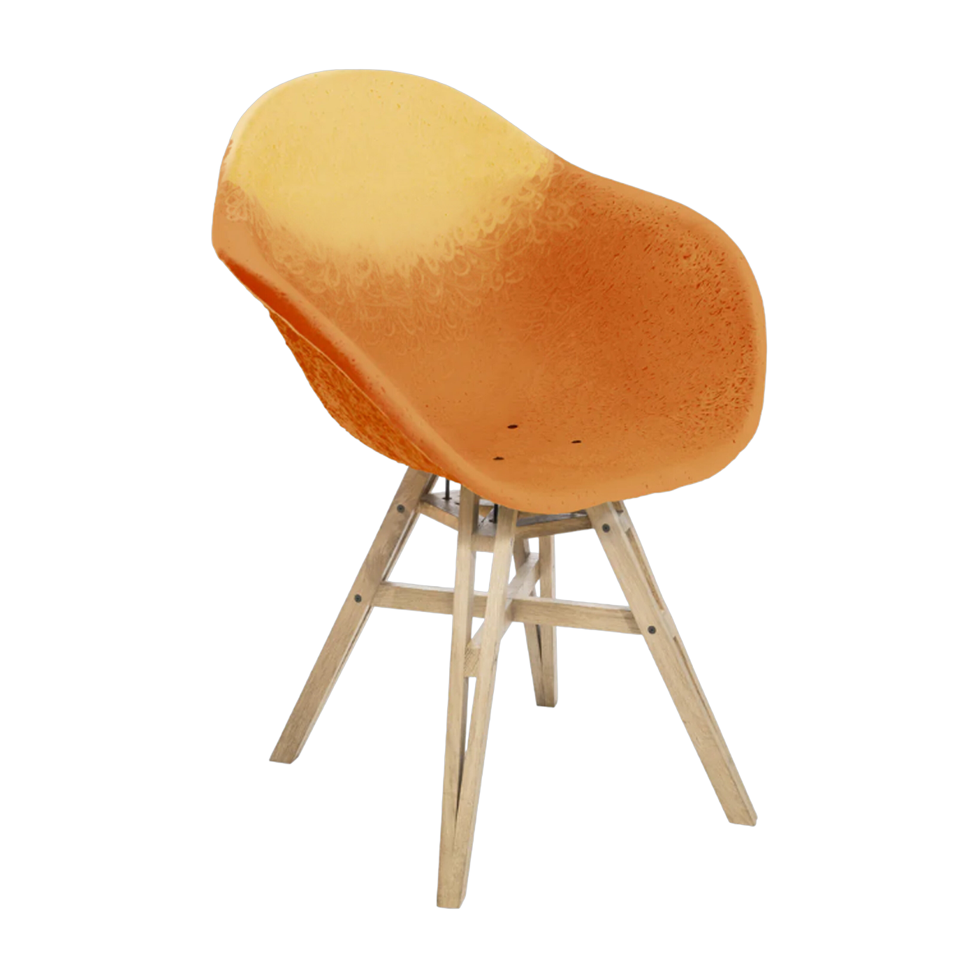Chaise avec accoudoirs Paille et orange Gravêne 6.7 - Maximum