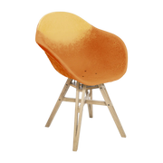 Chaise avec accoudoirs Paille et orange Gravêne 6.7 - Maximum