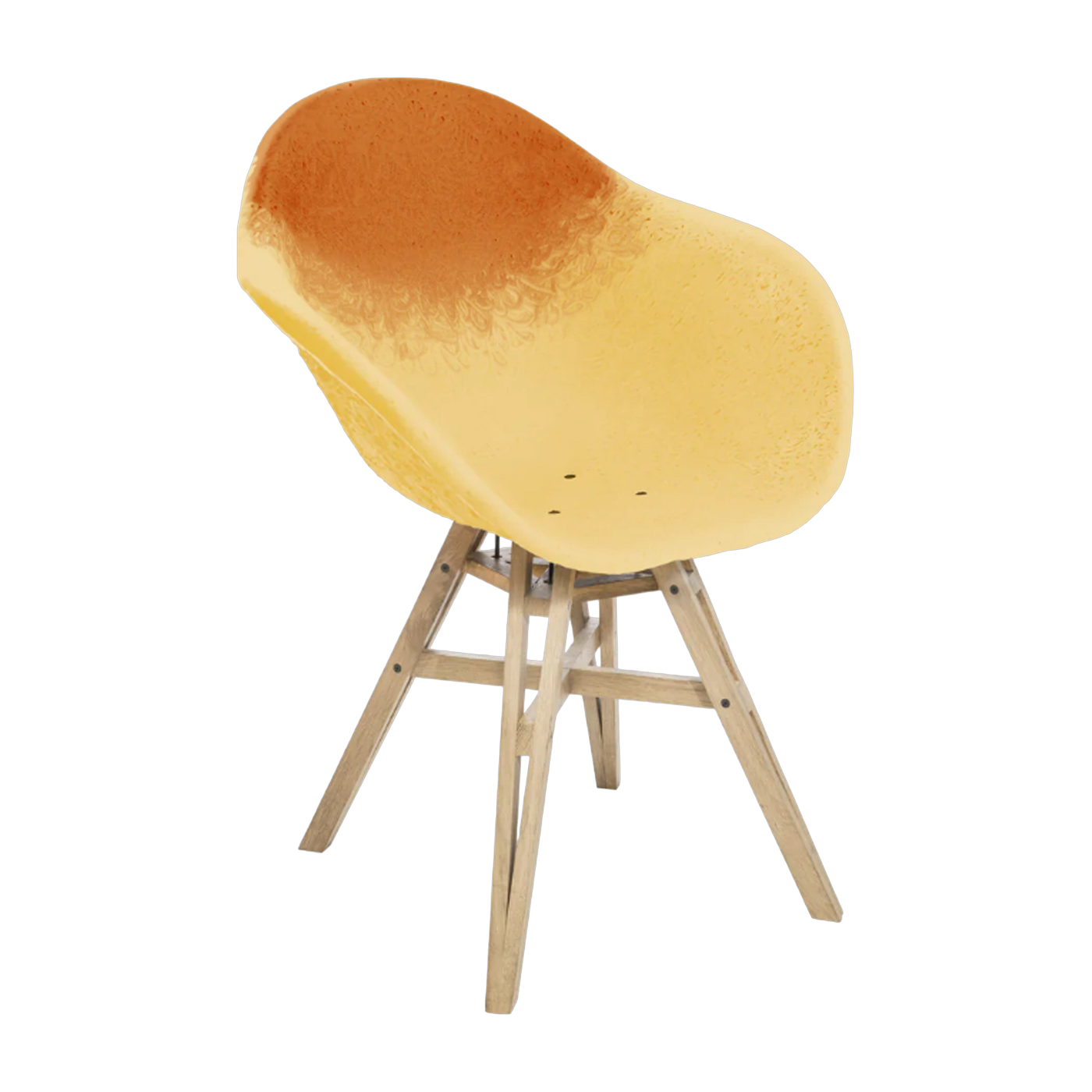 Chaise avec accoudoirs orange et Paille Gravêne 6.7 - Maximum