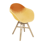 Chaise avec accoudoirs orange et Paille Gravêne 6.7 - Maximum
