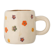 Tasse à fleurs en grès beige 5,5x6,5cm Addy - Bloomingville