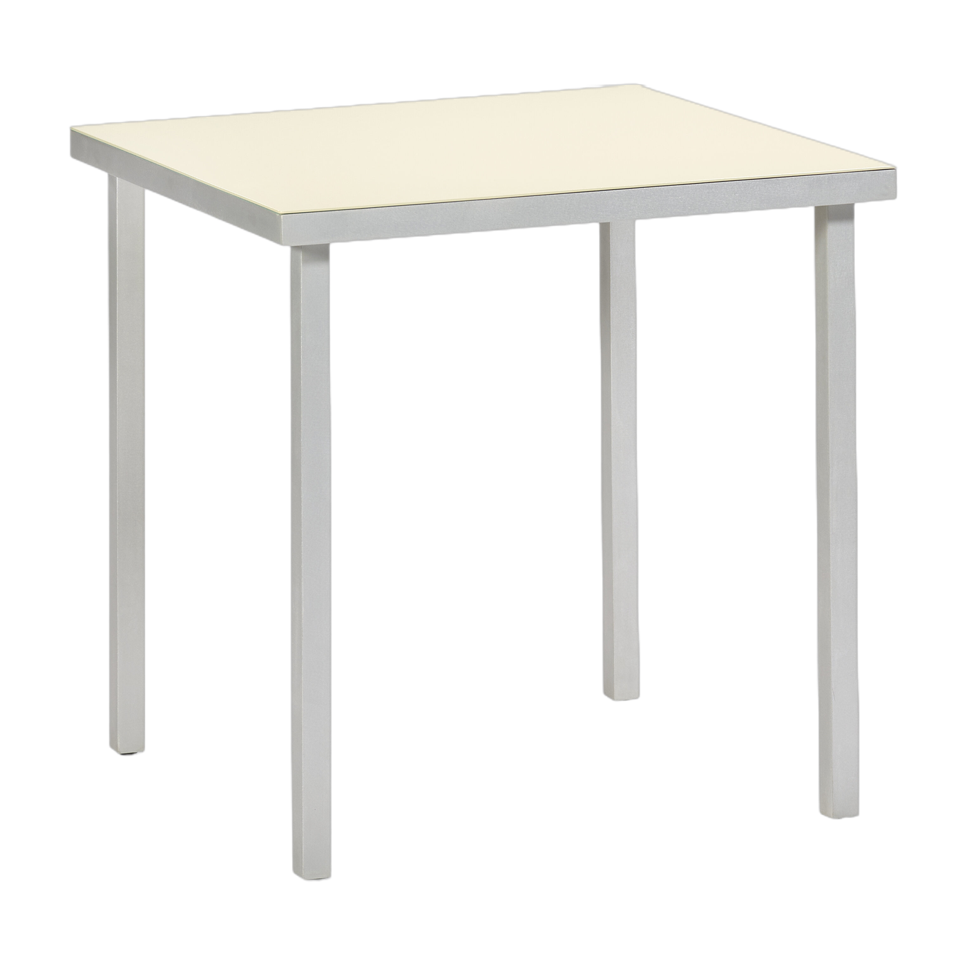 Square dining table in aluminum and ivory 85x85x74cm - valerie_objects