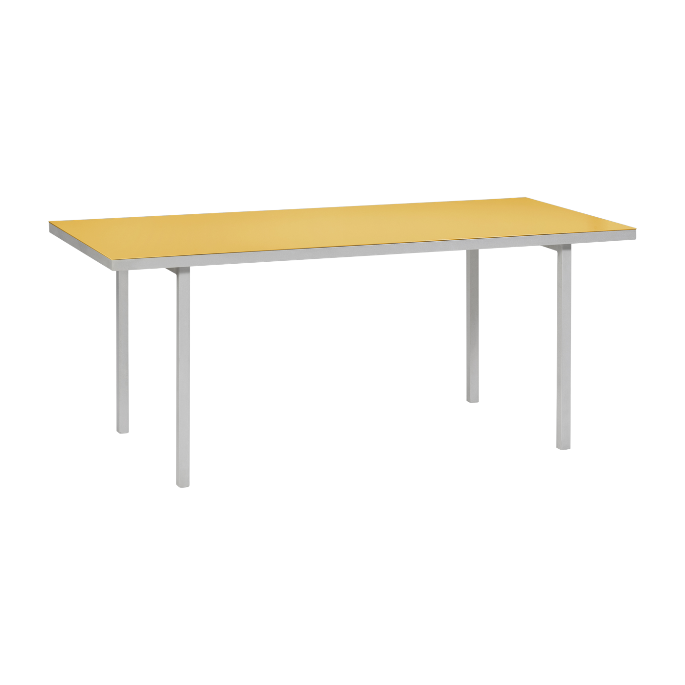 Rectangular dining table in aluminum and mustard yellow 180x85x74cm - valerie_objects