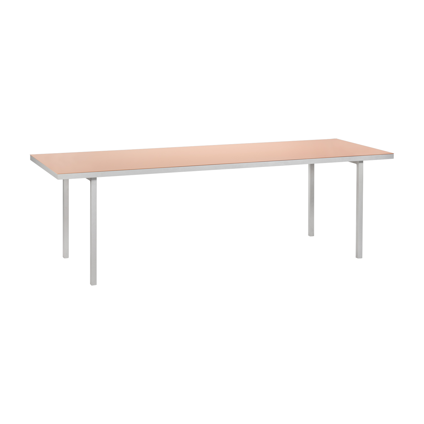 Rectangular dining table in aluminum and pink 240x85x74cm - valerie_objects