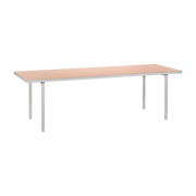 Mesa de comedor rectangular en aluminio y rosa 240x85x74cm - valerie_objects