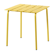 Square outdoor dining table in yellow metal 70x70x75cm - valerie_objects