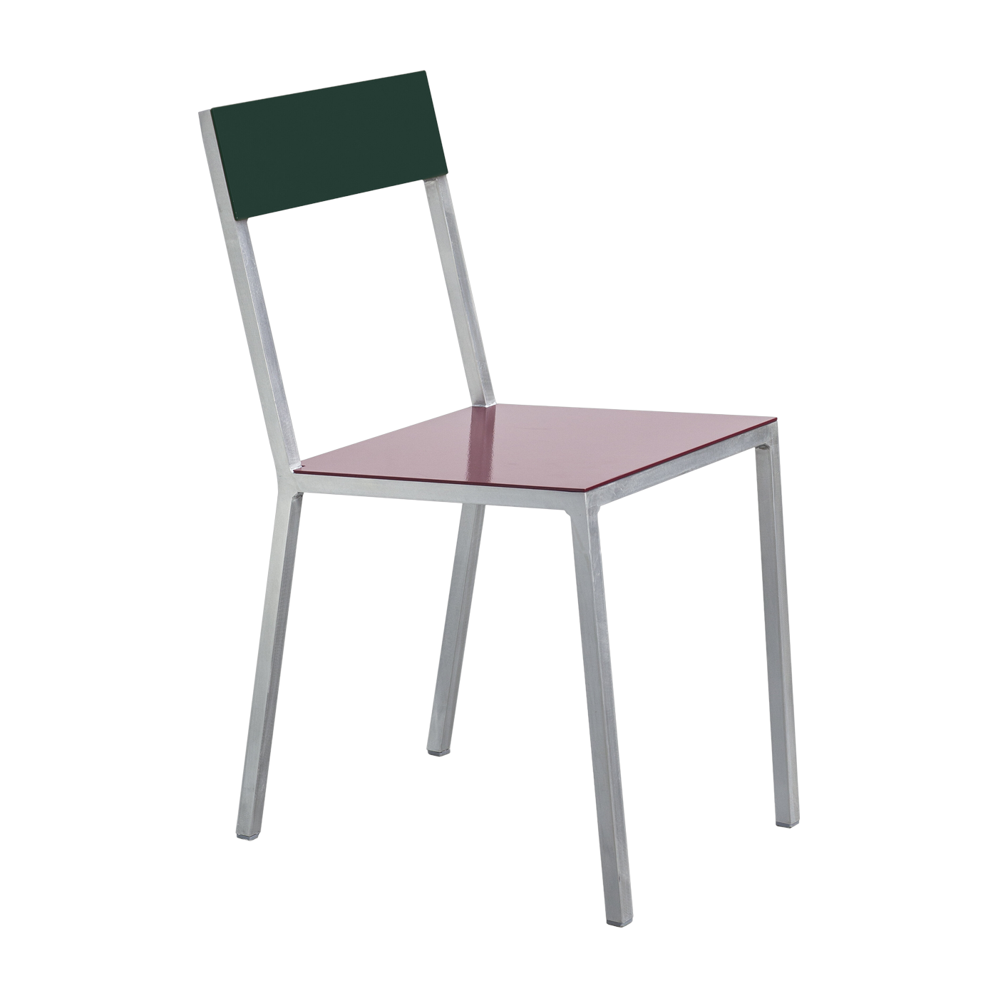 Chair in burgundy and green metal 52x39x80cm - valerie_objects