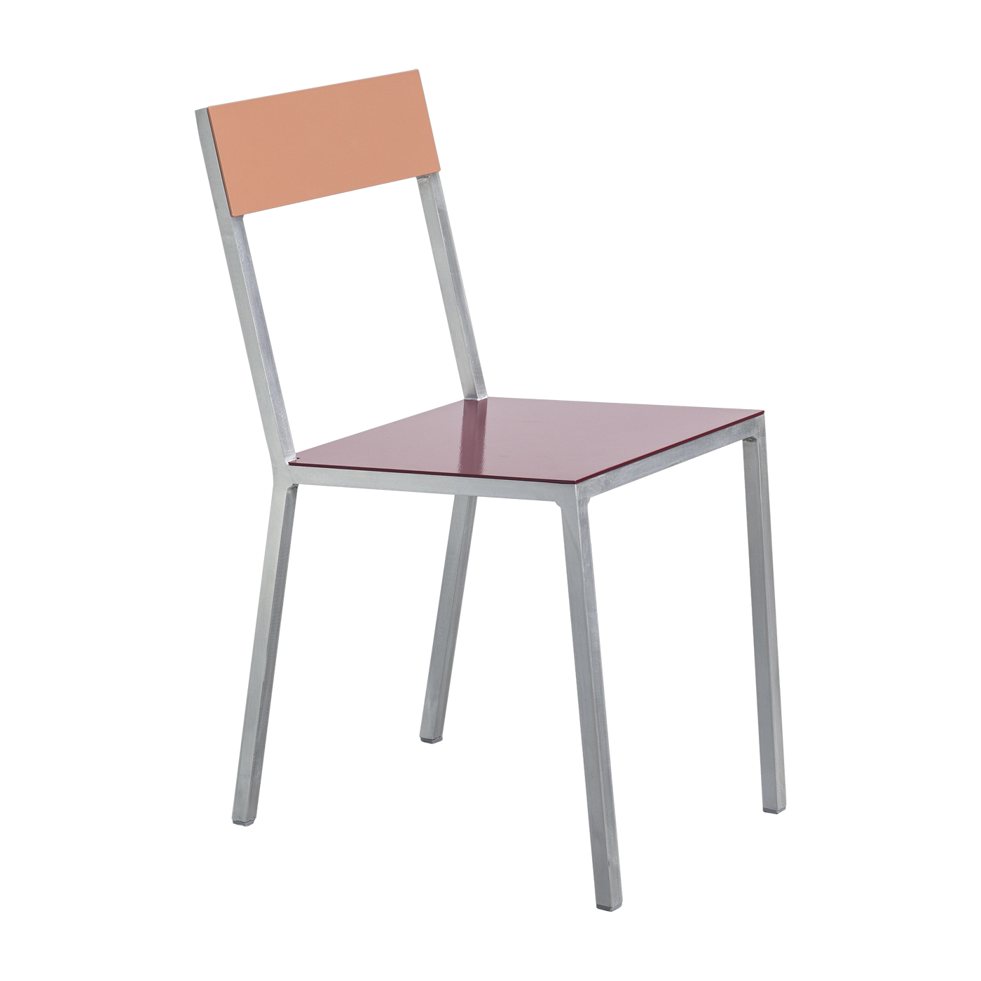 Bordeaux and pink metal chair 52x39x80cm - valerie_objects