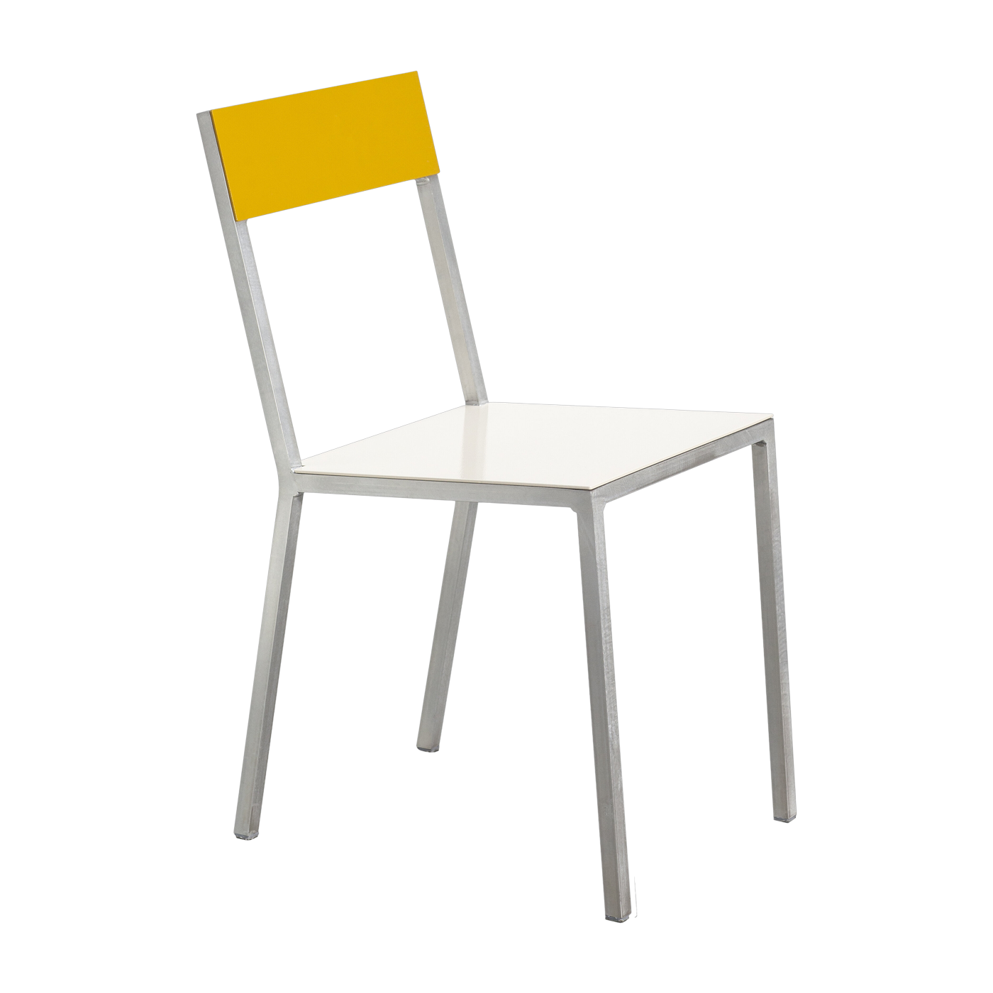 White and yellow metal chair 52x39x80cm - valerie_objects