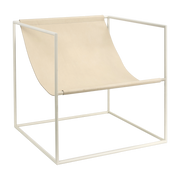 Fauteuil en métal blanc et cuir beige 62x62x61cm Solo Seat - valerie_objects