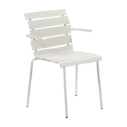 Sedia da giardino in metallo bianco con braccioli 56x55x82cm - valerie_objects