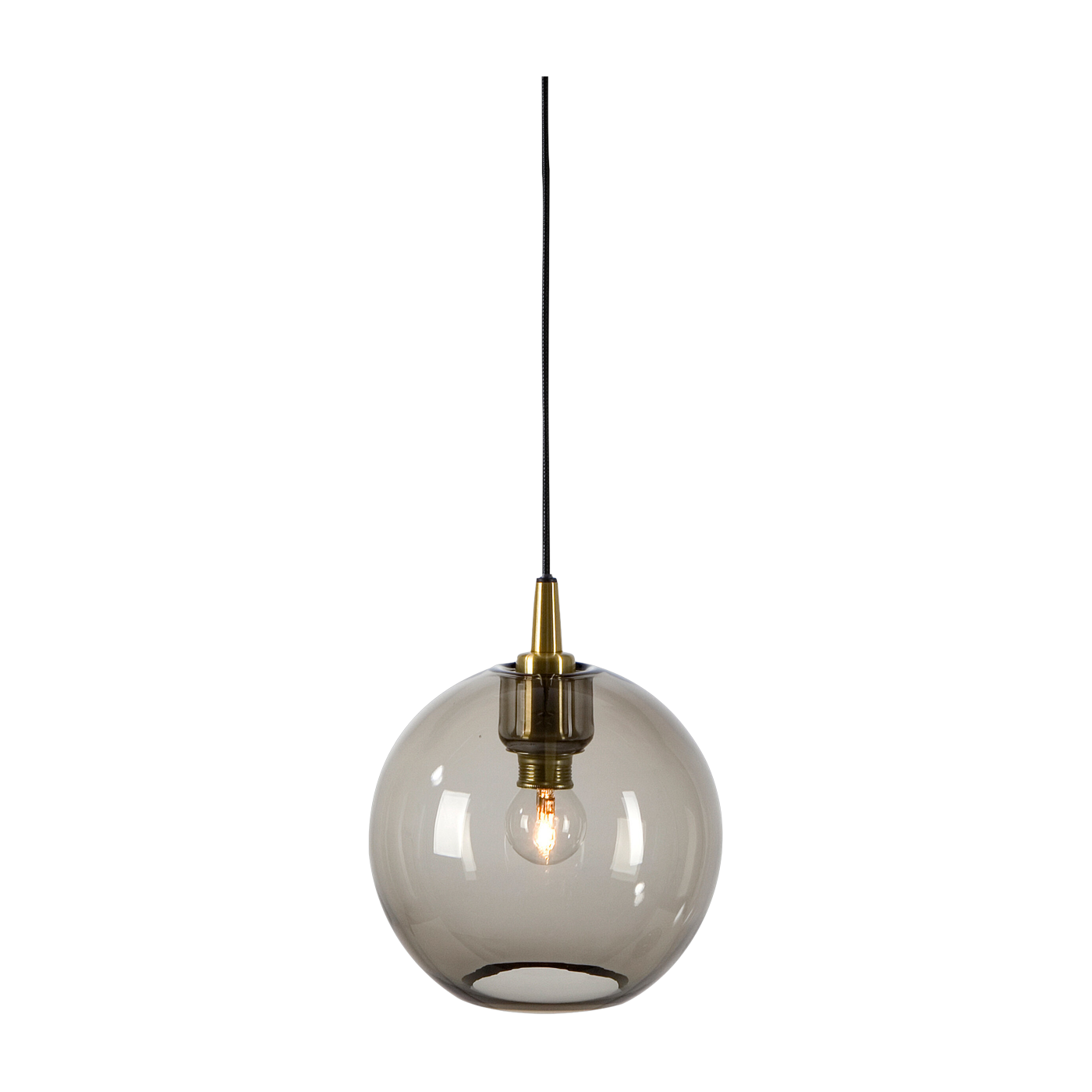 Suspension en verre fumé et structure en laiton 19cm Gloria - Belid