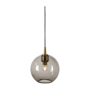 Hanging lamp in smoked glass and brass structure 19cm Gloria - Belid