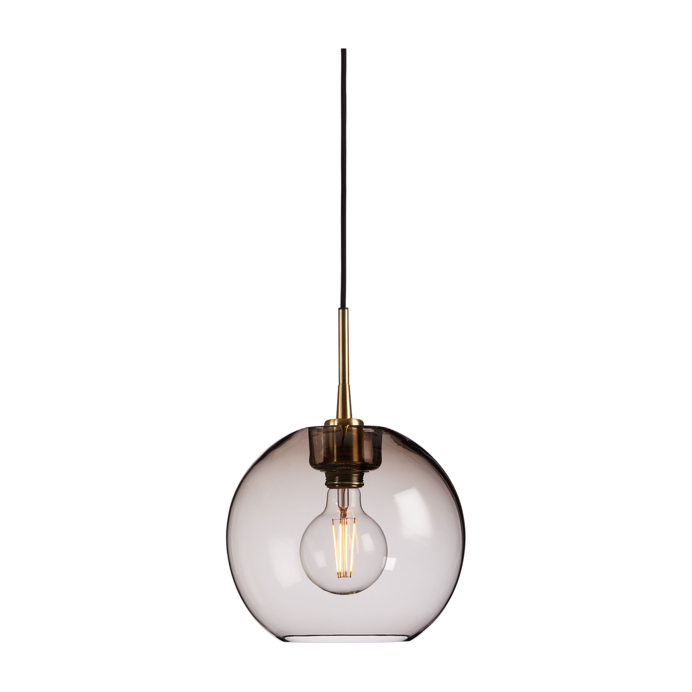 Suspension en verre fumé et structure en laiton 26cm Gloria - Belid