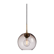 Hanging lamp in smoked glass and brass structure 26cm Gloria - Belid