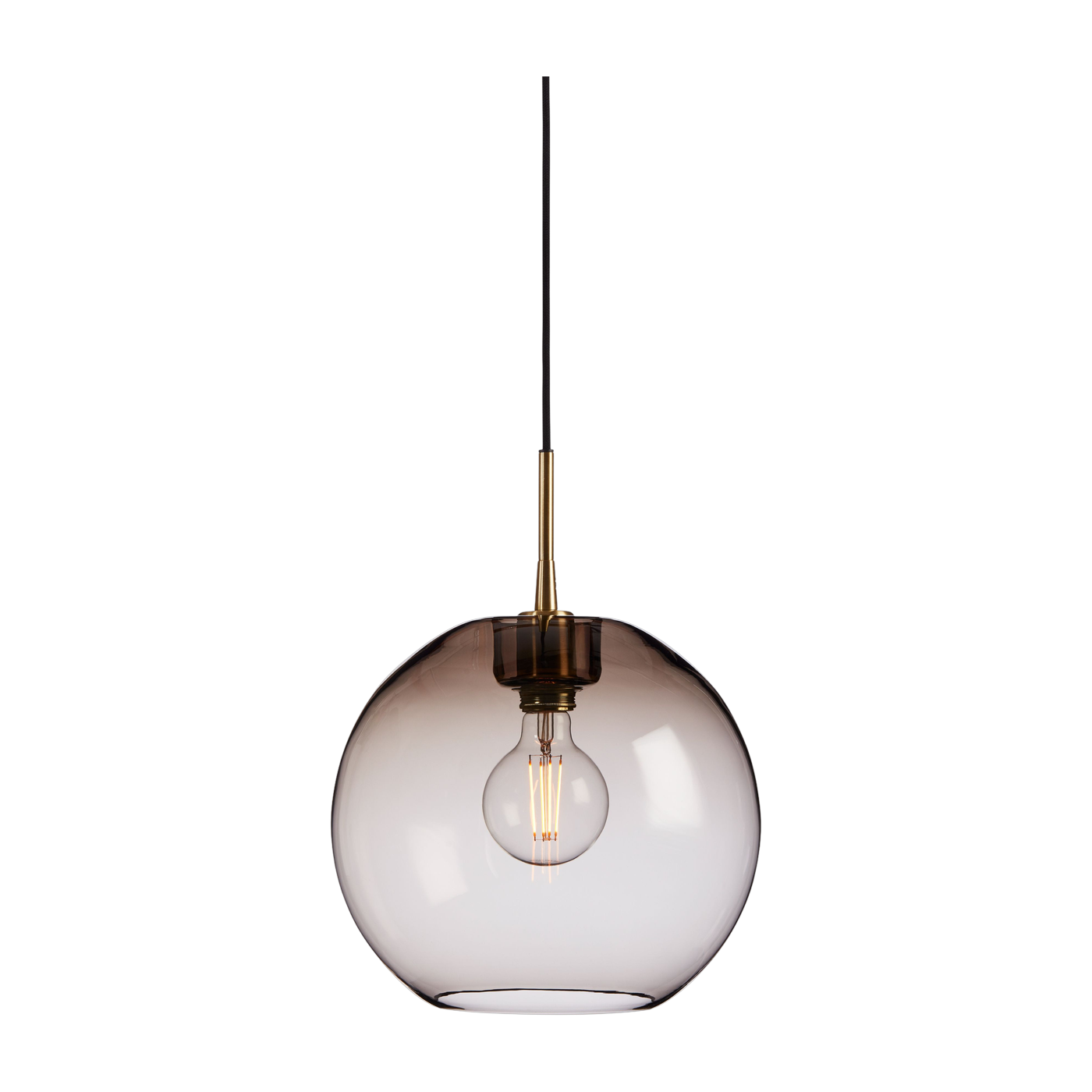 Suspension en verre fumé et structure en laiton 32cm Gloria - Belid