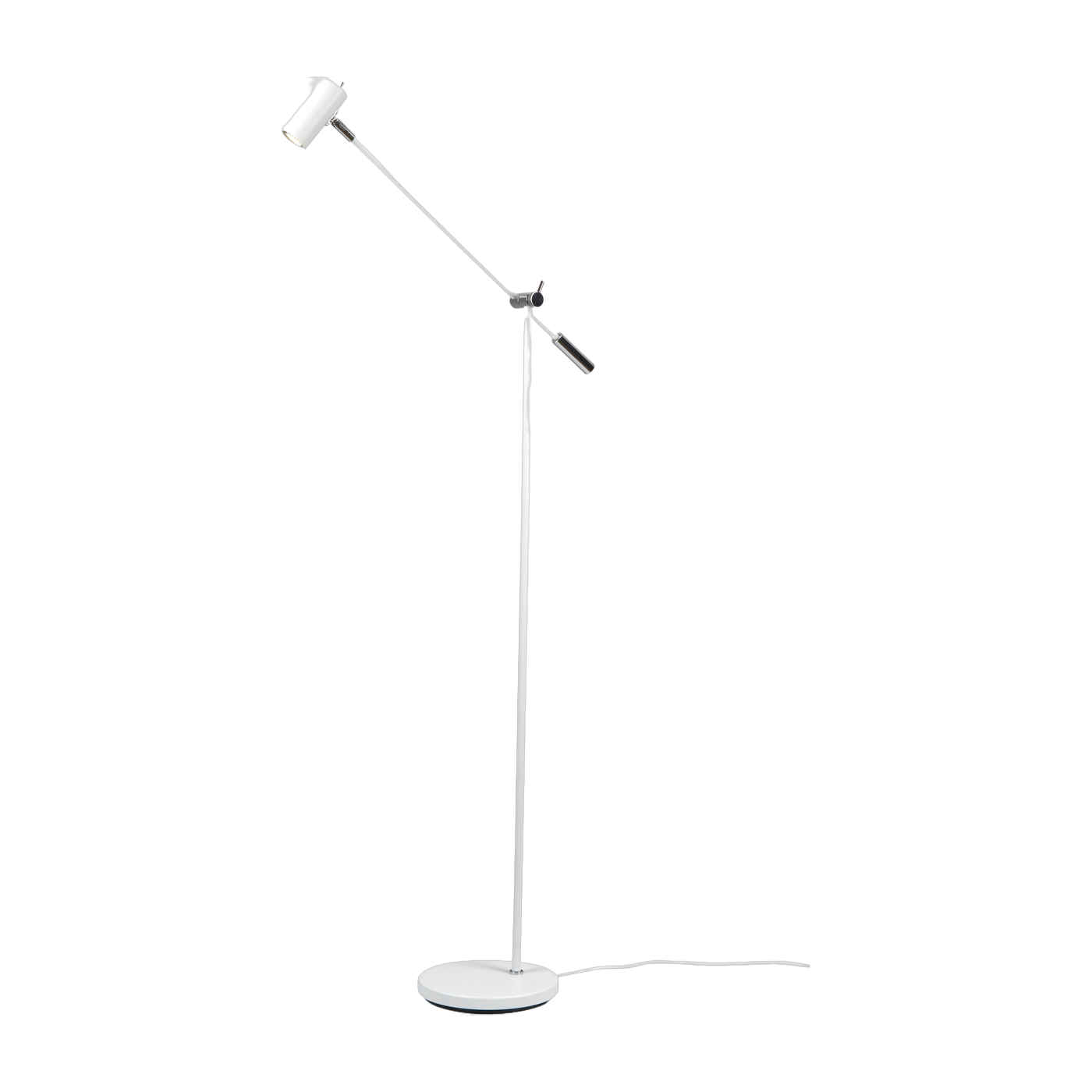 Dimmable floor lamp in white metal mat 100-133, 9cm Cato - Belid