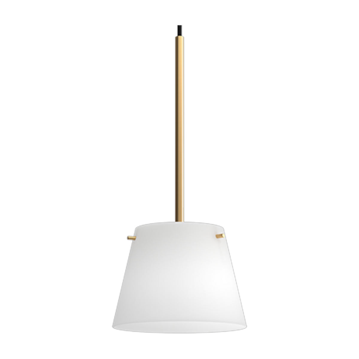 Gil Lámpara colgante con estructura de latón satinado y pantalla de cristal opalino de 13, 4 cm il Grande - Herstal
