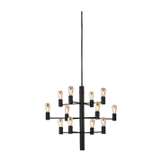 Manola Lampadario 12 lampadine nero 60cm - Herstal