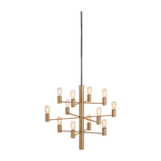 12-bulb chandelier brass satin 60cm Manola - Herstal