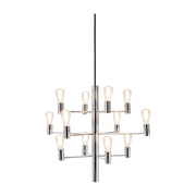 Suspension chandelier 12 ampoules chrome 60cm Manola - Herstal
