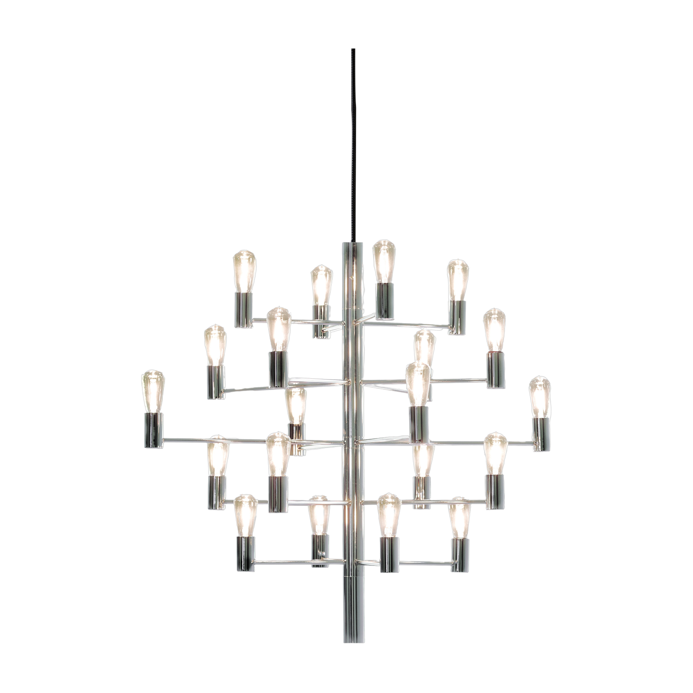 Suspension chandelier 20 ampoules chrome 60cm Manola - Herstal