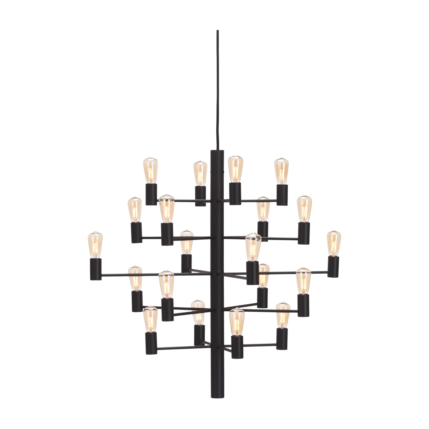 Suspension chandelier 20 ampoules noir 60cm Manola - Herstal