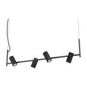 Suspension 4 lampes noir 101,6cm Linjär - Herstal