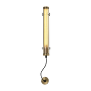 Outdoor wall lamp in glass and golden polycarbonate honeycomb 56, 2cm Lukas - Elements Lighting