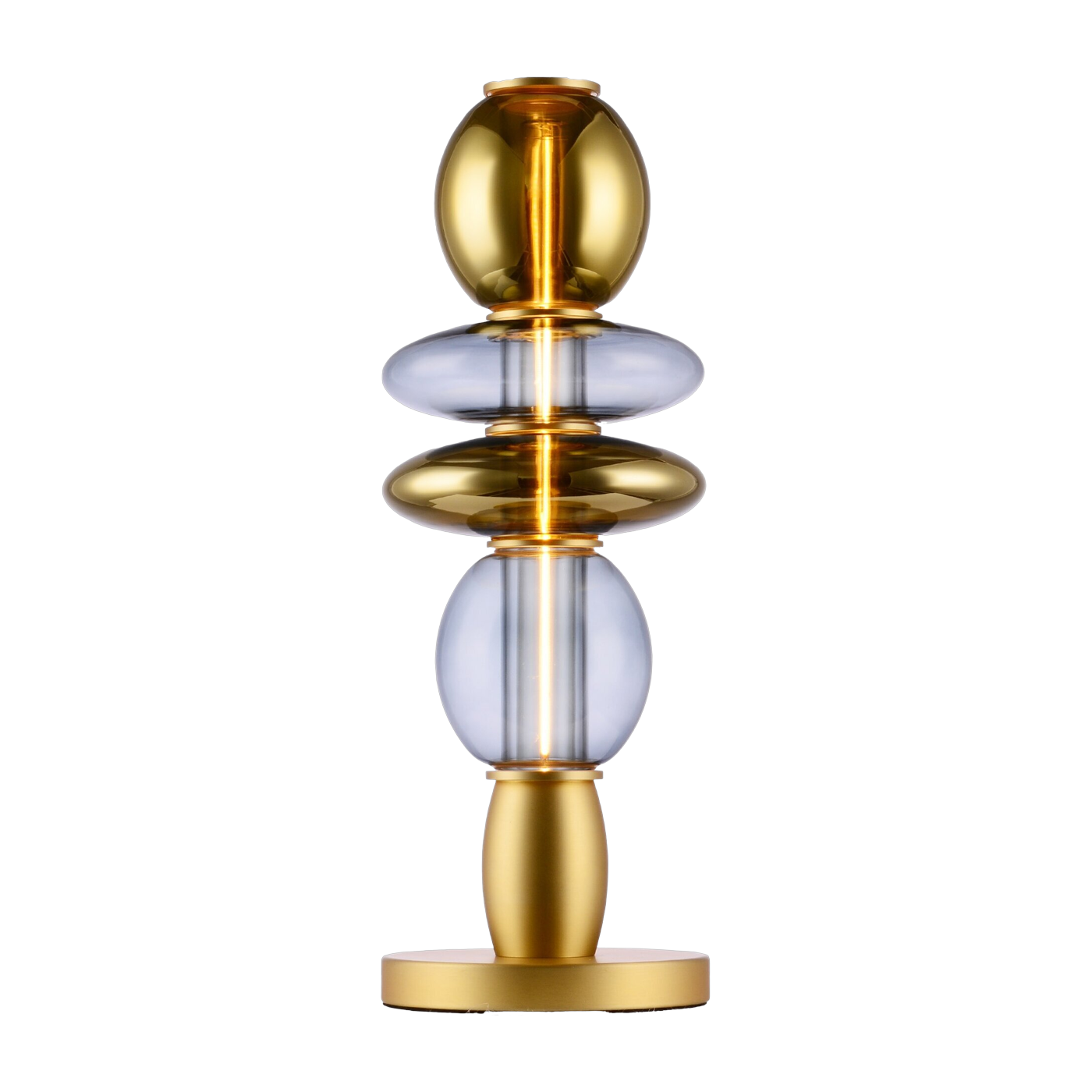 Aluminum table lamp with gold and graphite glass 54cm Leonor - Elements Lighting