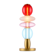 Tischlampe aus rotem, mattem, rosa und blauem Glas 54cm Leonor -. Elements Lighting