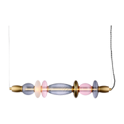 Suspension horizontale en verre graphite, opaque, rose et doré 82,6cm Leonor - Elements Lighting
