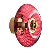 Wall sconce in ruby glass and gold ring 20cm Grace - Elements Lighting