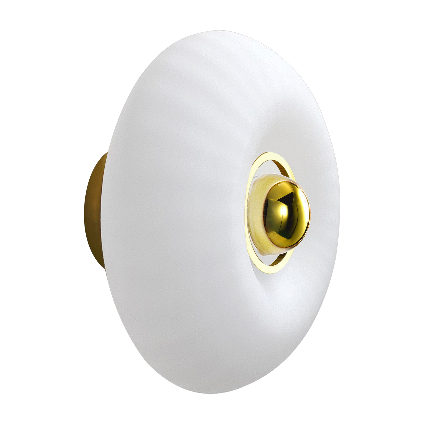 Glass wall sconce with pearl and gold ring 28cm Grace - Elements Lighting