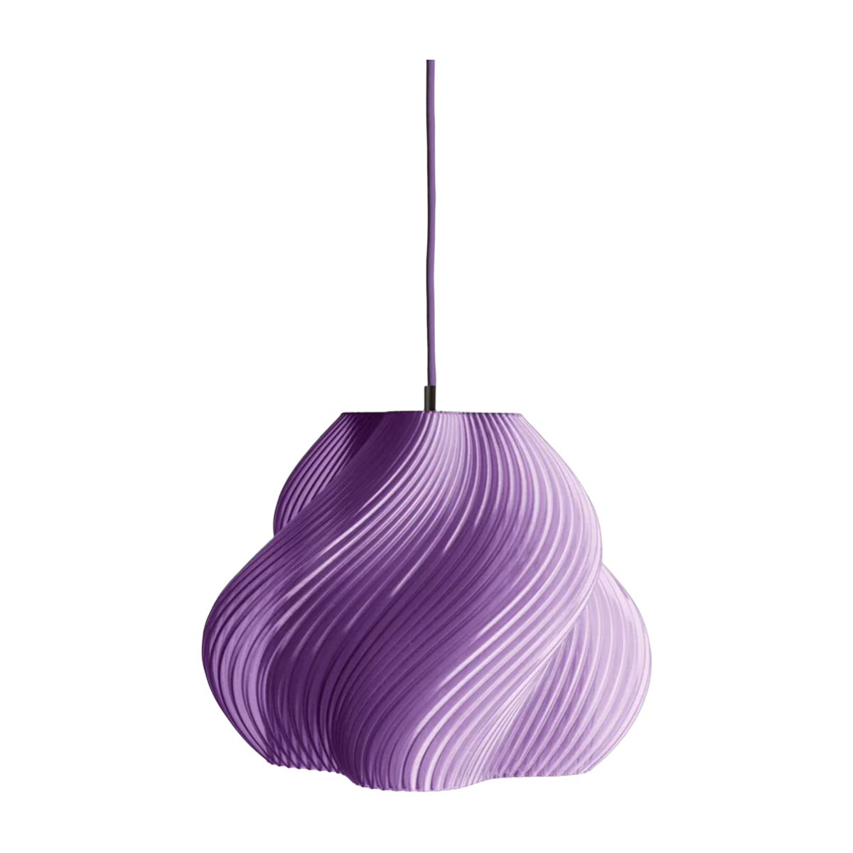 Soft lampada a sospensione in ottone e sorbetto alla lavanda da 25 cm serve 02 - Crème atelier