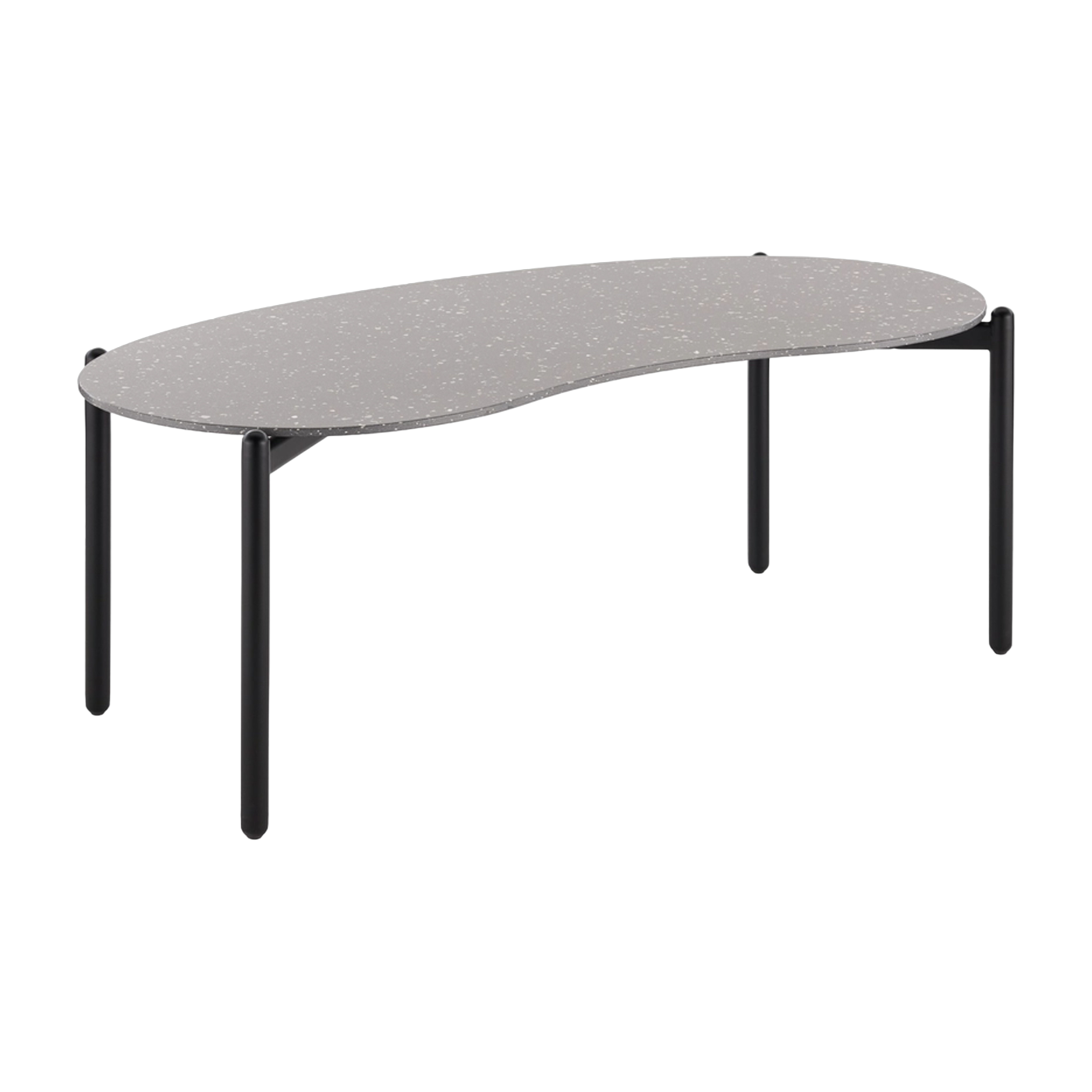 Table basse en forme organique en terrazzo gris clair 119x59cm Undique - Kartell
