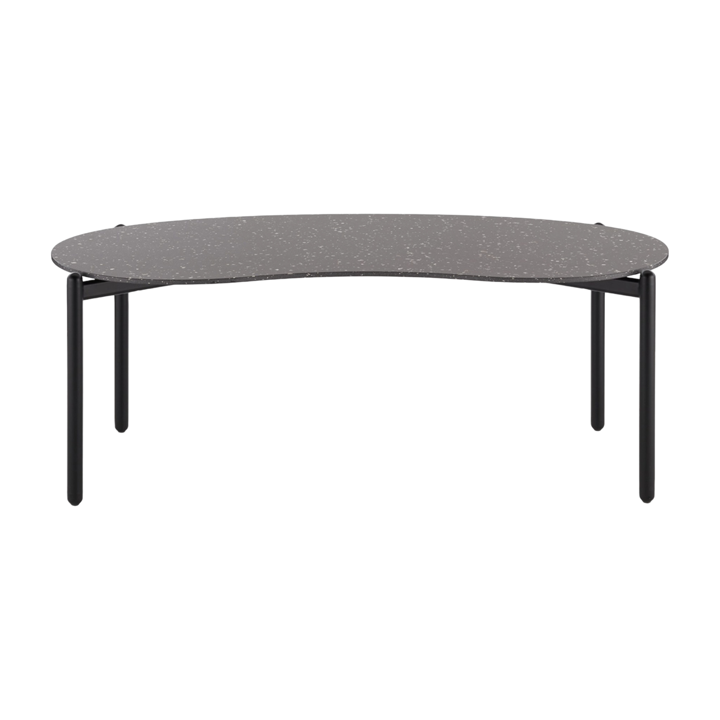 Organic shaped coffee table in black terrazzo 119x59cm Undique - Kartell