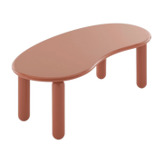 Table basse organique en bois de hêtre laqué orange 119x59cm Undique Mas - Kartell