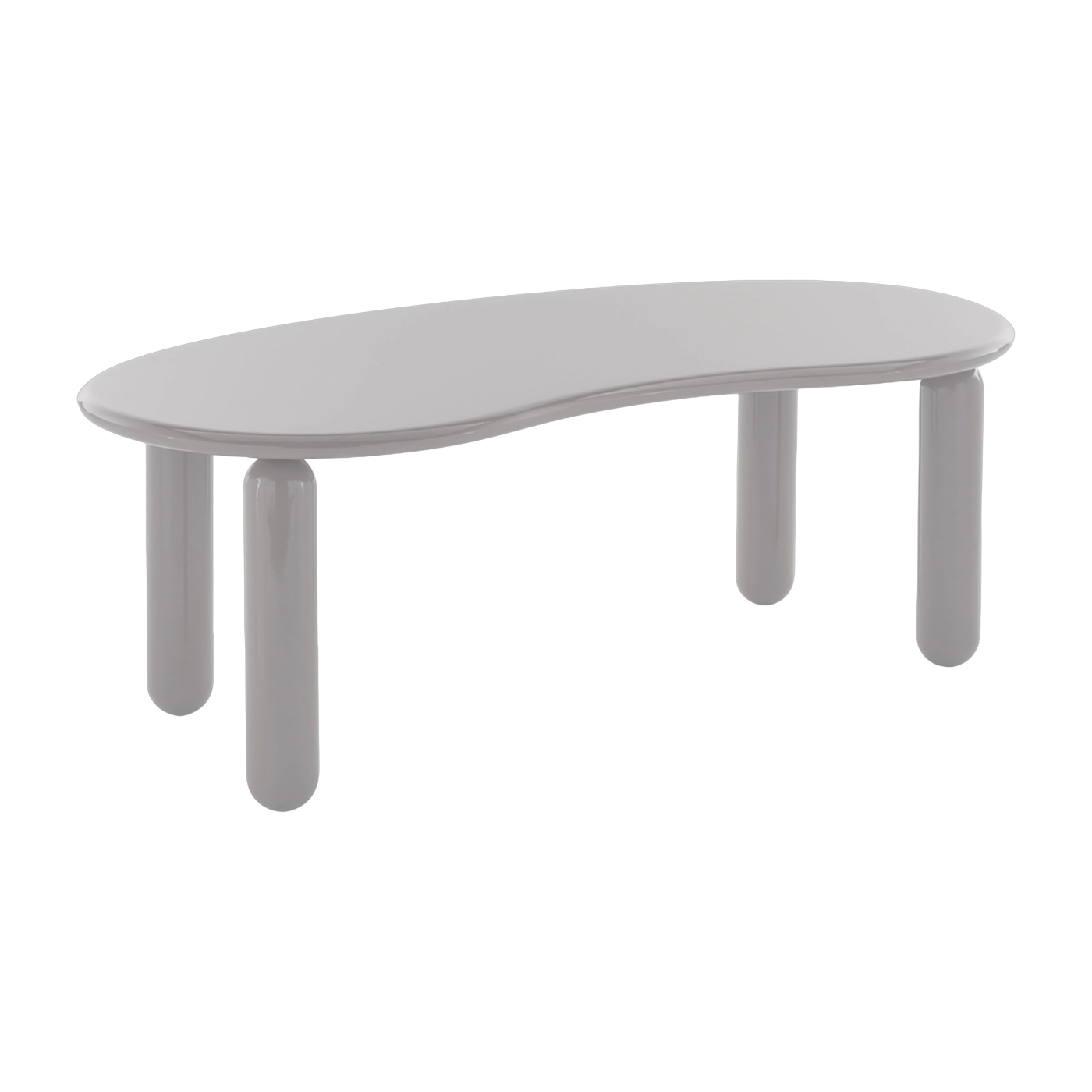 Table basse organique en bois de hêtre laqué gris 119x59cm Undique Mas - Kartell