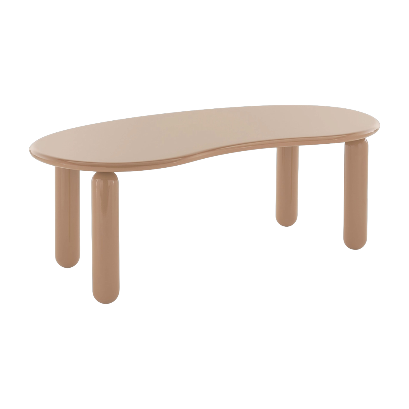 Table basse organique en bois de hêtre laqué poundre 119x59cm Undique Mas - Kartell