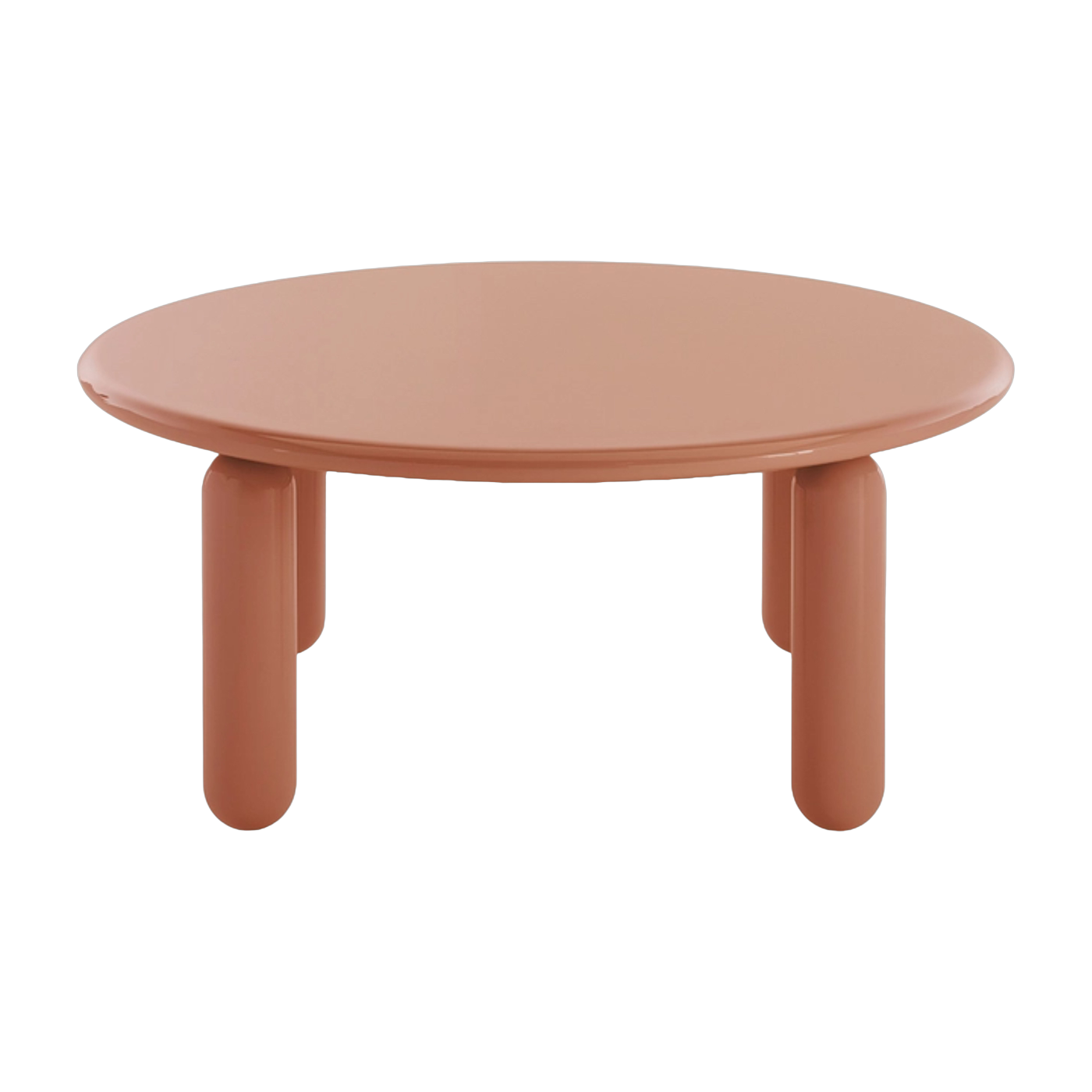 Couchtisch ronde aus orange lackiertem Buchenholz 85cm Undique Mas -. Kartell