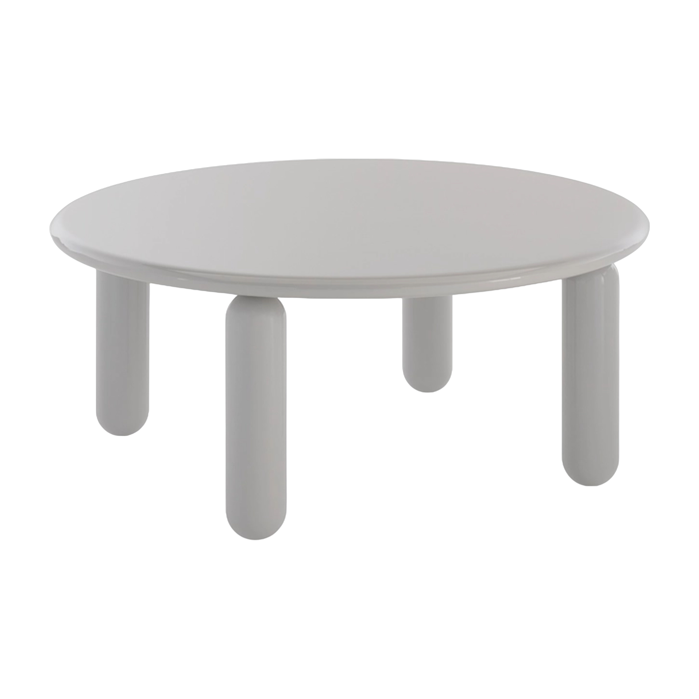 Table basse ronde en bois de hêtre laqué gris 85cm Undique Mas - Kartell