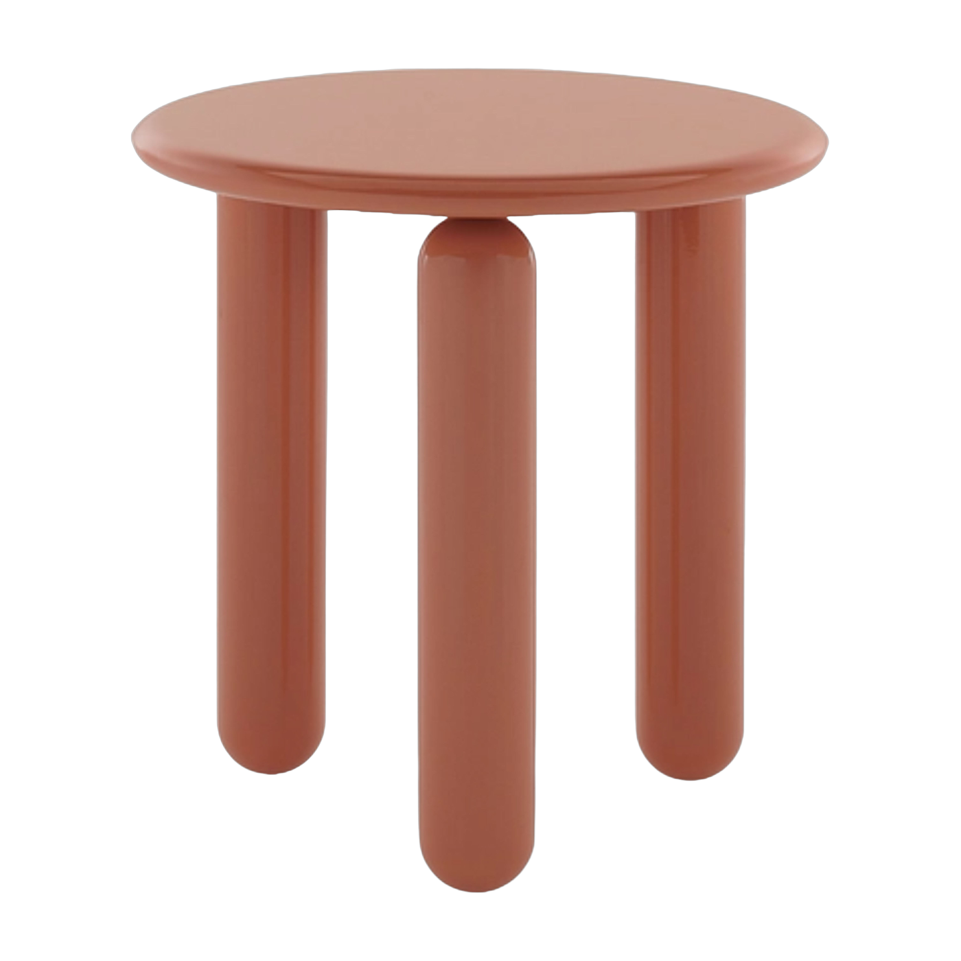 Beistelltisch ronde aus orange lackiertem Buchenholz 48cm Undique Mas -. Kartell