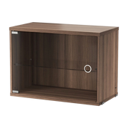 String System Piedistallo in noce con anta in vetro 58x42x30cm - String furniture
