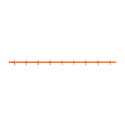 Perchero de pared de aluminio naranja 123x5, 2x4, 7cm Relief - String furniture